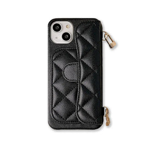 Leather iPhone Case with Card Holder And Crossbody Strap-BC25005 Burycase