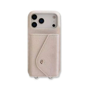 Fabric iPhone Case With Card Holder And Strap Blue-BC25029 Burycase