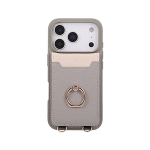 Leather iPhone Cases With Card Holder And Strap Black-BC25038 Burycase