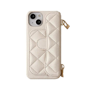 Leather iPhone Case with Card Holder And Crossbody Strap-BC25005 Burycase
