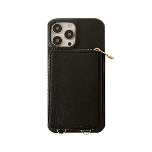 iPhone Case With Zip Wallet And Strap Leather-BC25003 Burycase