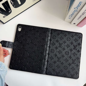 Classic Monogram iPad Case Black Printing-CYLV108