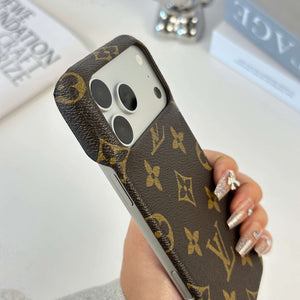 Premium Leather Monogram Magnetic iPhone Case(Compatible With Magsafe)For iPhone 17 Series-CYLV037