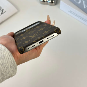 Premium Leather Monogram Magnetic iPhone Case(Compatible With Magsafe)For iPhone 17 Series-CYLV037