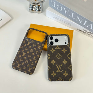 Premium Leather Monogram Magnetic iPhone Case(Compatible With Magsafe)For iPhone 17 Series-CYLV037