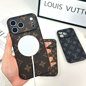 Classic Leather Monogram Magnetic iPhone Case(Compatible With Magsafe)For iPhone 17 Series-CYLV034