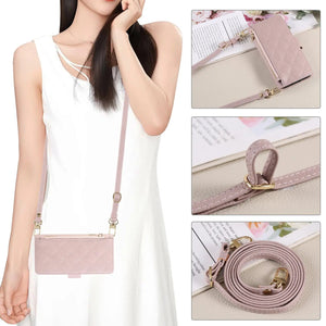 iPhone Case With Card Holder And Crossbody Strap Purple -BC25035 Burycase
