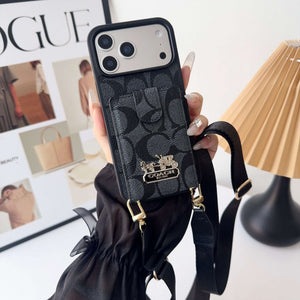 Leather CH iPhone Case With Wallet And Strap-CFK251420