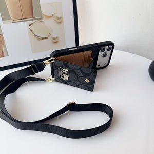 Leather CH iPhone Case With Wallet And Strap-CFK251420