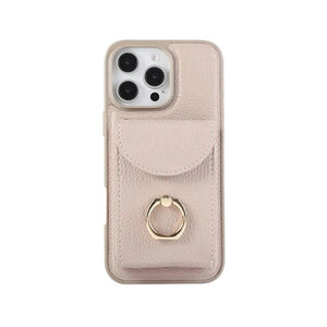 Leather iPhone Cases With Card Holder And Strap(With Stand) White-BC25031 Burycase