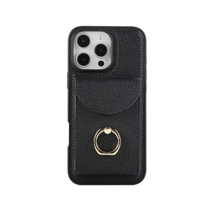 Leather iPhone Cases With Card Holder And Strap(With Stand) White-BC25031 Burycase