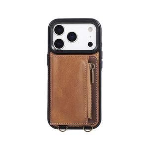 Leather iPhone Cases With Card Holder And Wrist Strap Green-BC25040 Burycase