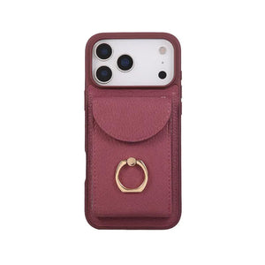 Leather iPhone Cases With Card Holder And Strap(With Stand)Brown-BC25030 Burycase