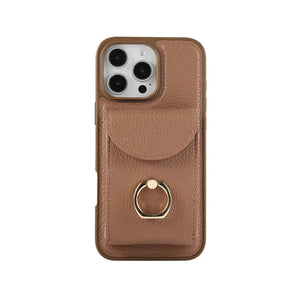 Leather iPhone Cases With Card Holder And Strap(With Stand) White-BC25031 Burycase