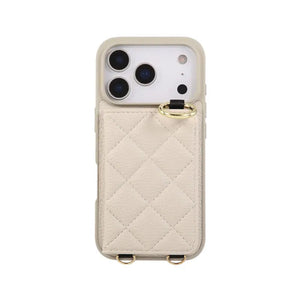 Leather iPhone Cases With Card Holder & Mirror And Strap Brown-BC25032 Burycase