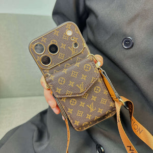 Premium  Monogram iPhone Case With Wallet And Crossbody Strap For iPhone 17 Series-CYLV134