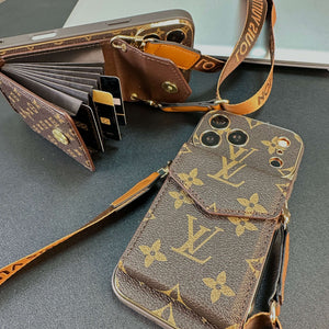 Premium  Monogram iPhone Case With Wallet And Crossbody Strap For iPhone 17 Series-CYLV134