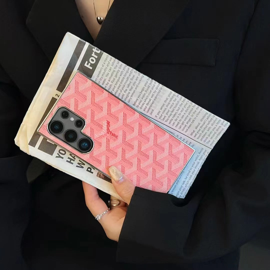 Luxury Leather GD Samsung Galaxy S Series Case Pink -SXK251625