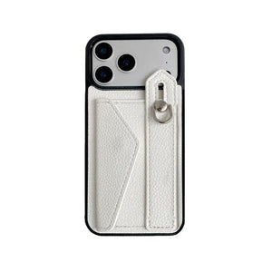 Leather iPhone Case with Wrist Strap and Card Holder Brown– BC25018 Burycase