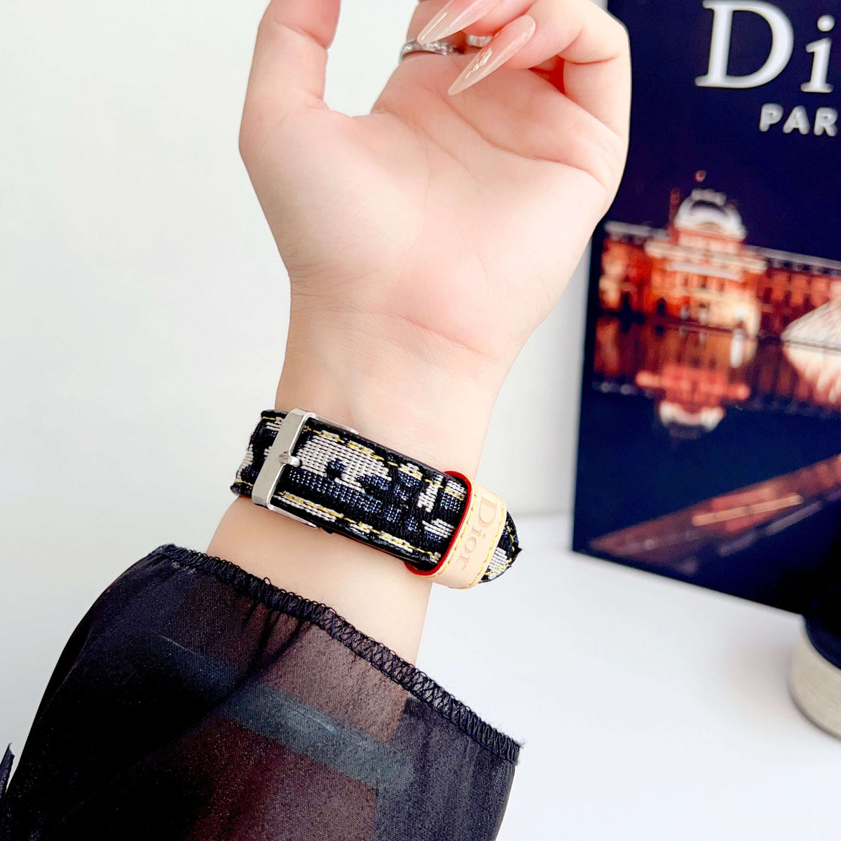 Leather CD Apple Watch Band Black-CYCD099