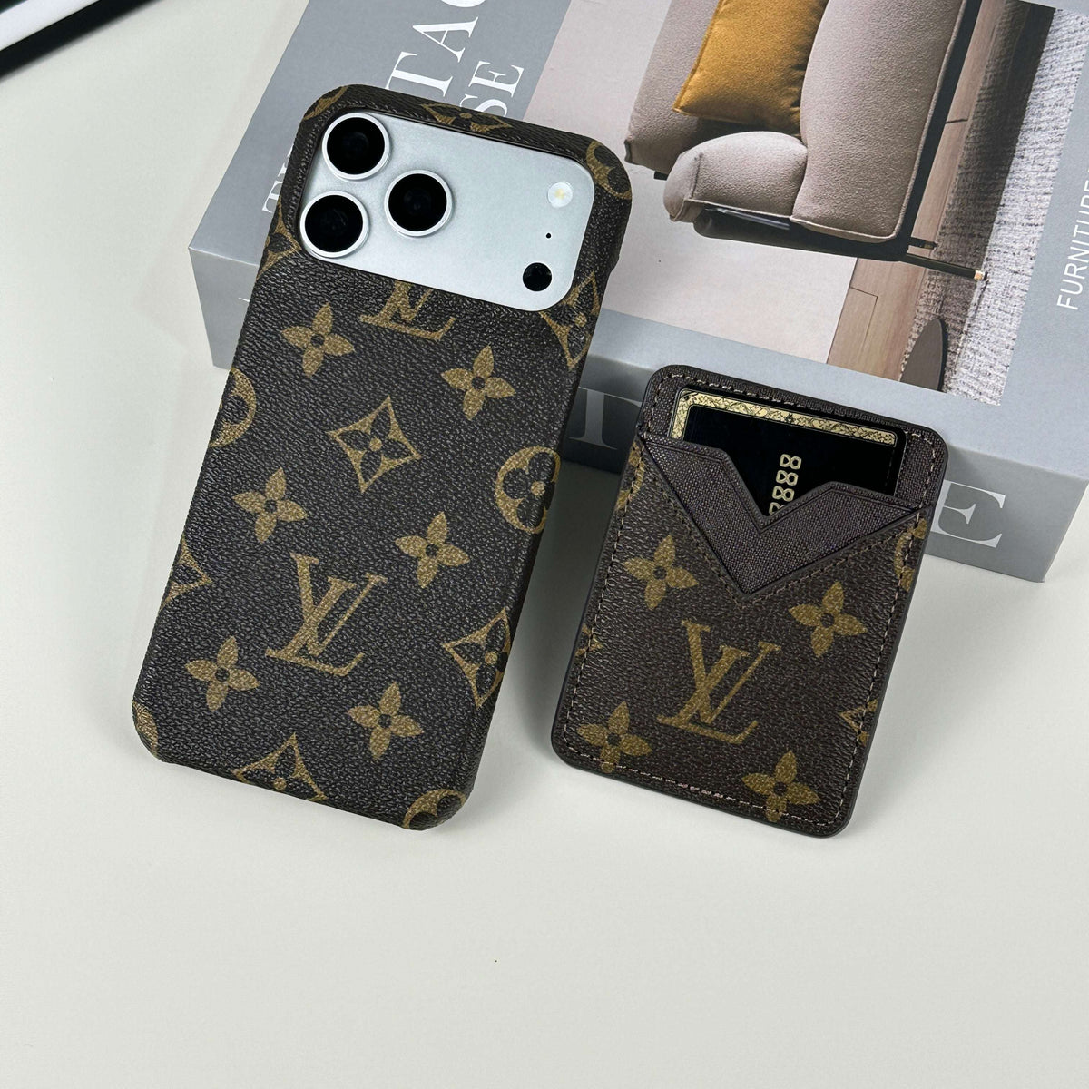 Stylish Leather Monogram Magnetic Wallet Big Printing-CYLV024