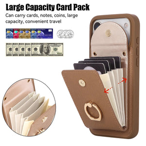 Leather iPhone Cases With Card Holder And Strap（With Stand）Brown-BC25030 Burycase