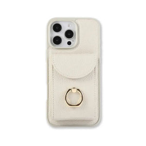 Leather iPhone Cases With Card Holder And Strap（With Stand） White-BC25031 Burycase
