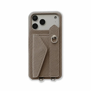 Leather iPhone Case with Card Holder And Strap Brown-BC25016 Burycase