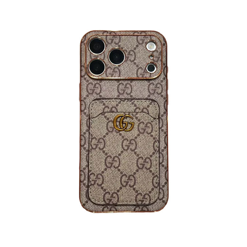 High-quality  GG iPhone Case With Card Holder For iPhone 17 Series-LA260037