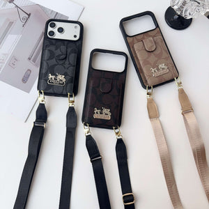 Leather CH iPhone Case With Wallet And Strap-CFK251420