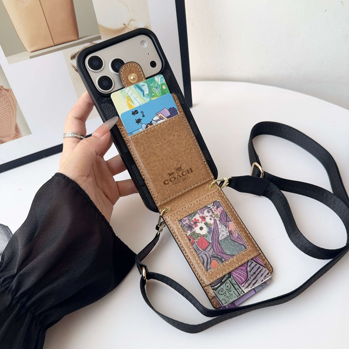 Leather CH iPhone Case With Wallet And Strap-CFK251420