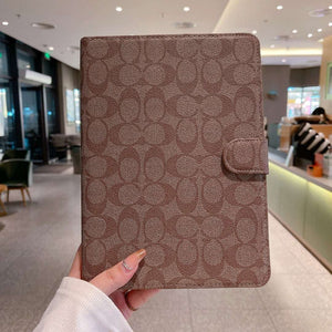 Premium Leather Monogram  iPad Case Coffee-CYLV110