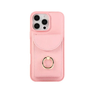 Leather iPhone Cases With Card Holder And Strap（With Stand） White-BC25031 Burycase
