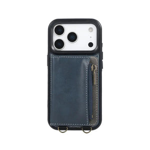 Leather iPhone Cases With Card Holder And  Wrist Strap Green-BC25040 Burycase