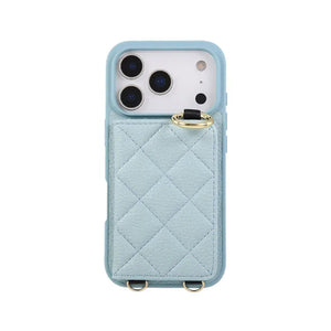 Leather iPhone Cases With Card Holder & Mirror And Strap Brown-BC25032 Burycase